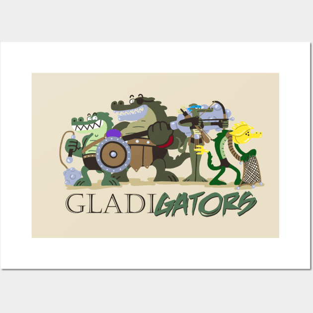 GladiGators Group Pose Wall Art by CamelCactusCreations